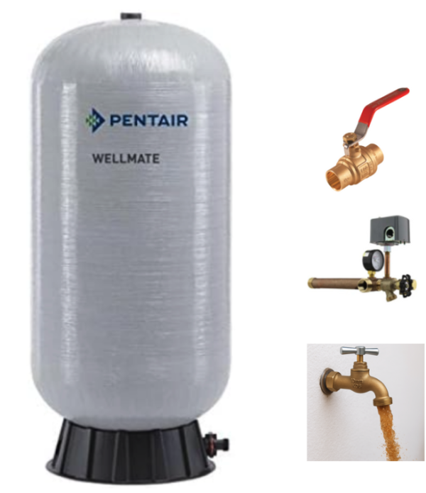 50-Gallon Well Pressure Tank Installation with Main Shut-Off & Full System Flush